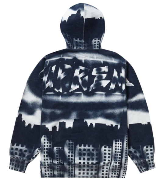 FW21 Supreme x New York Yankees Airbrush Hooded Sweatshirt Size Medium